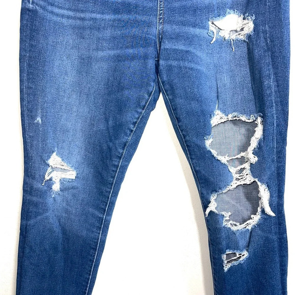 American Eagle Dream Jean Dark High Rise Distressed Curvy Skinny Jeans 4 Short - Picture 4 of 13